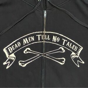 Dead Men Tell No Tales Black Zip-Up Sweater Large